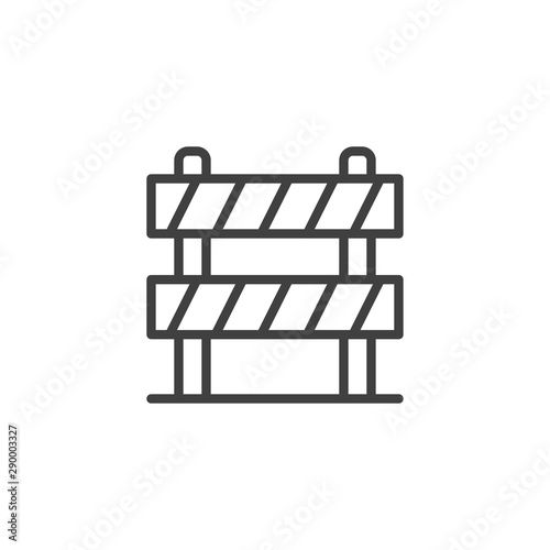 Road barrier line icon. linear style sign for mobile concept and web design. Traffic barrier outline vector icon. Symbol, logo illustration. Vector graphics