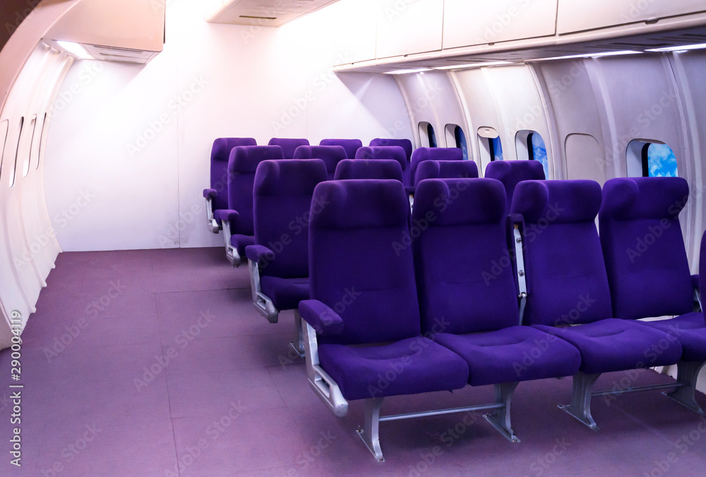 Passenger seats in the aircraft.view from inside of the plane,the airplane's seats Passenger seats in the aircraft.view from inside of the plane,the airplane's seats
