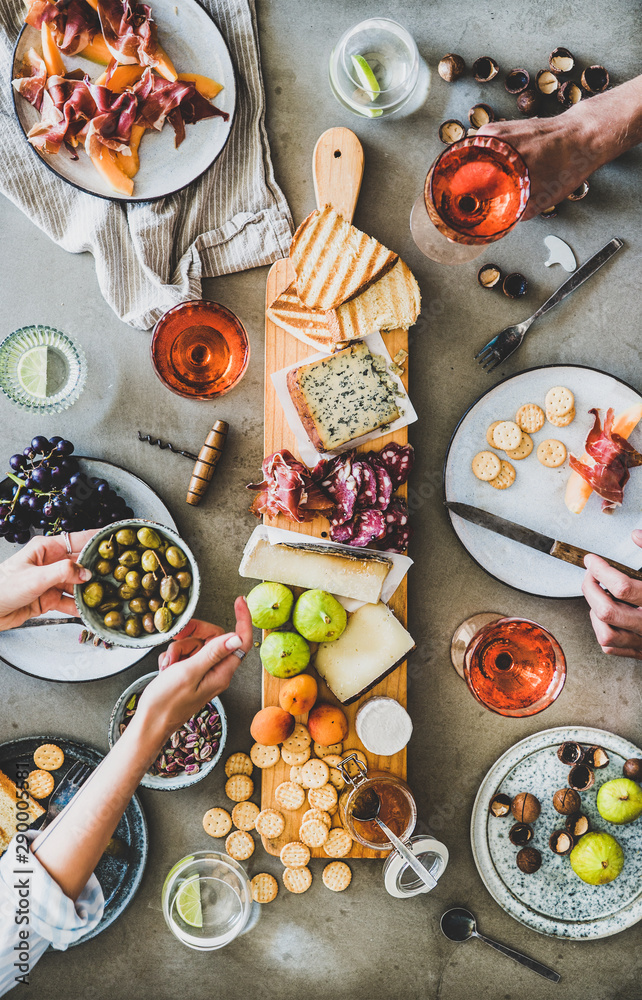 Mid summer Picnic With Wine And Snacks Flat lay Of Charcuterie And mid-summer-picnic-with-wine-and-snacks-flat-lay-of-charcuterie-and