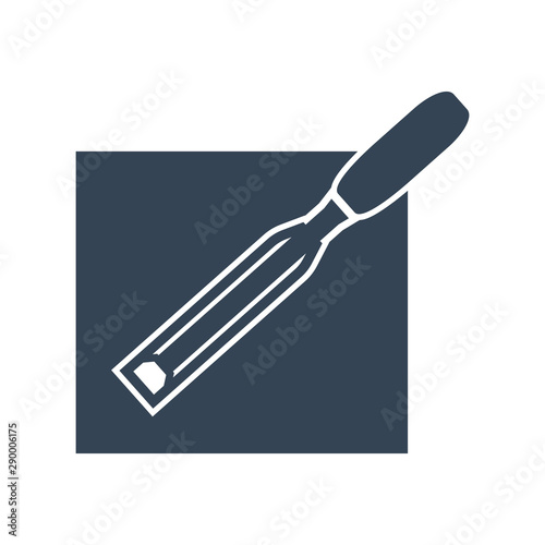 Photography black icon carpenter's chisel, cutting edge
