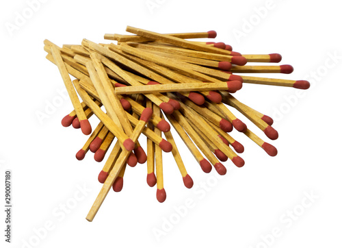 Matchboxes and matches on a white background