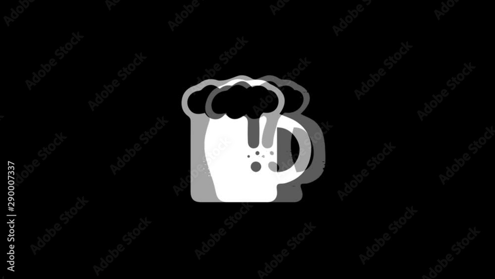 Beer, beer mug, cheers, glass beer Icon Old Vintage Twitched Bad Signal Screen Effect 4K Animation. Twitch, Noise, Glitch Loop with Alpha Channel. Beer, beer mug, cheers, glass beer Icon Old Vintage Twitched Bad Signal Screen Effect 4K Animation. Twitch, Noise, Glitch Loop with Alpha Channel.