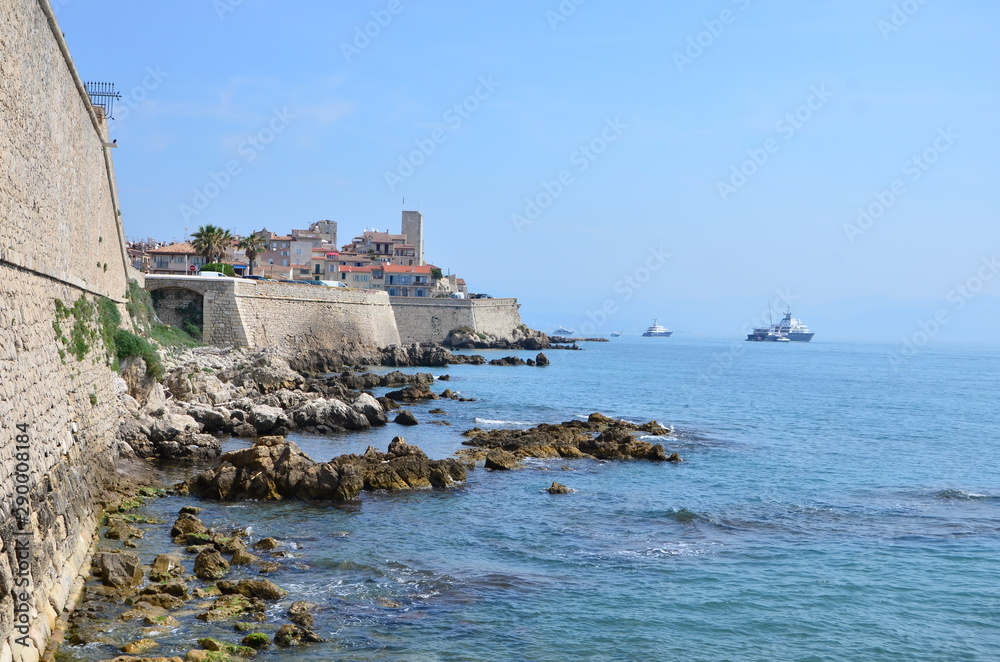View of cost in Antibes, Cote d'Azur, France