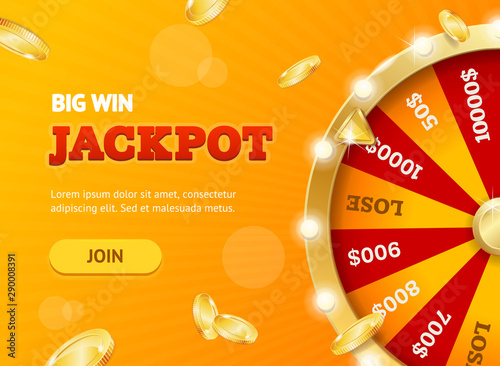 Realistic Detailed 3d Casino Fortune Wheel Jackpot Concept. Vector