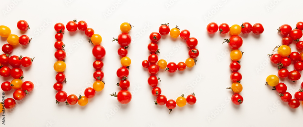 Red and yellow cherry tomatoes, fresh bright organic vegetables. Vegetable diet, healthy nutrition. Red and yellow cherry tomatoes, fresh bright organic vegetables. Vegetable diet, healthy nutrition.
