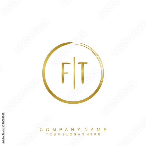 FT initials with a golden circle brush template