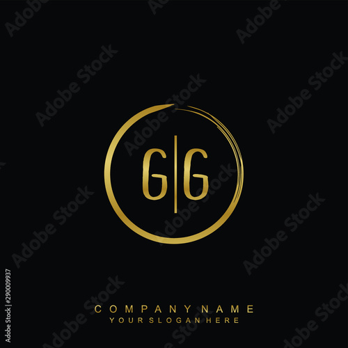 GG initials with a golden circle brush template