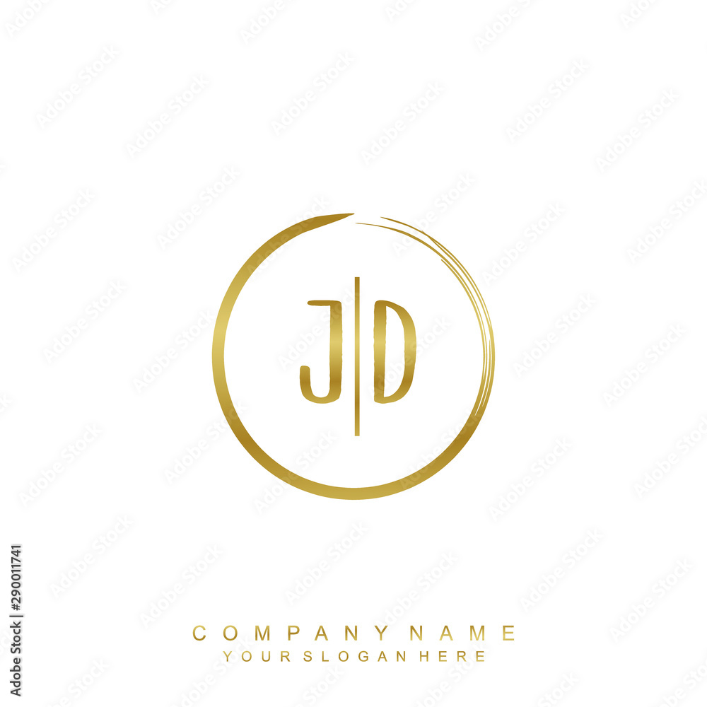 JD initials with a golden circle brush template JD initials with a golden circle brush template