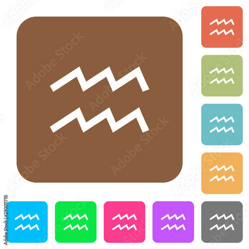 aquarius zodiac symbol rounded square flat icons