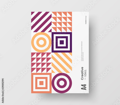 Amazing business presentation vector A4 vertical orientation front page mock up. Modern corporate report cover abstract geometric illustration design layout. Company identity brochure template.