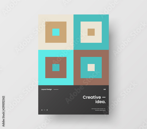 Amazing business presentation vector A4 vertical orientation front page mock up. Modern corporate report cover abstract geometric illustration design layout. Company identity brochure template.
