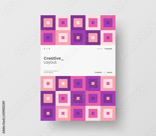 Amazing business presentation vector A4 vertical orientation front page mock up. Modern corporate report cover abstract geometric illustration design layout. Company identity brochure template.