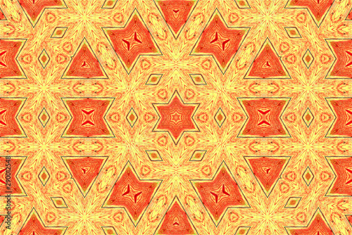 Abstract circular pattern - a texture of periodically repeating symmetrical geometric shapes.