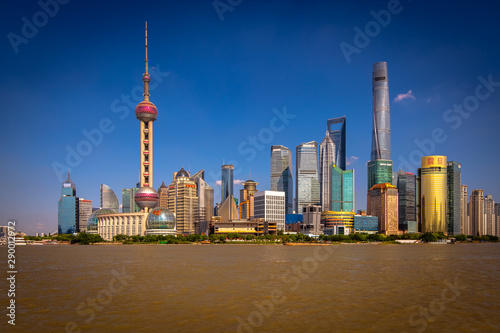 The Bund, Shanghai, Along the Huangpu River is one of the most recognizable skylines in the world.