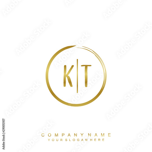 KT initials with a golden circle brush template