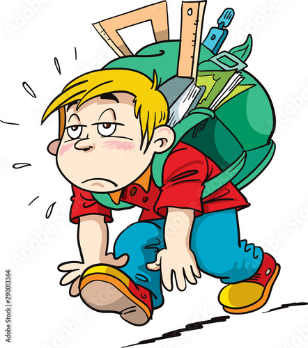 A child with a big bag