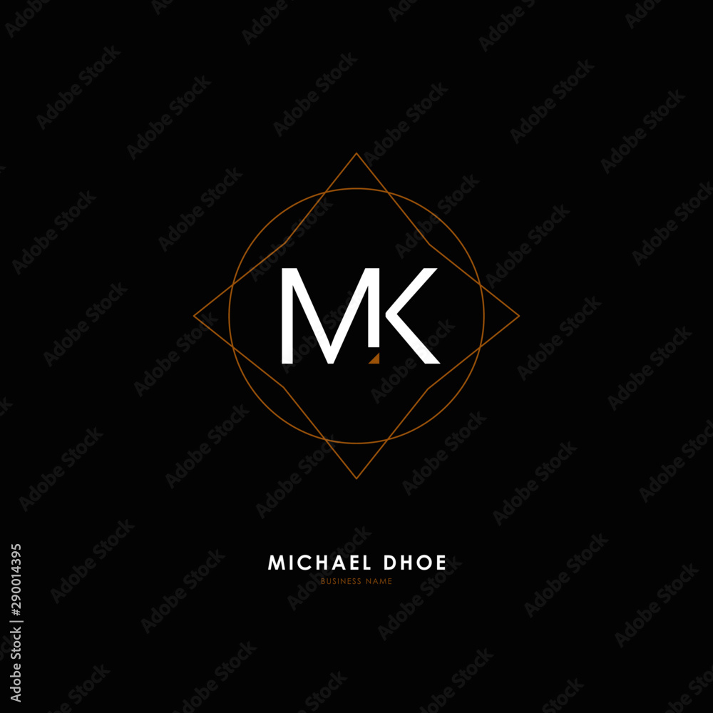Naklejka premium M K MK Initial logo letter with minimalist concept. Vector with scandinavian style logo.