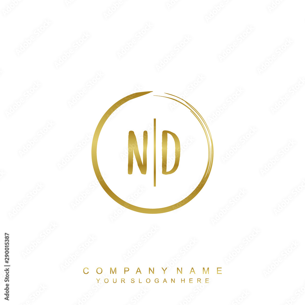 ND initials with a golden circle brush template ND initials with a golden circle brush template