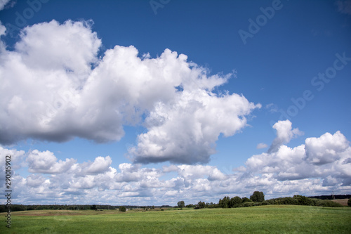 Fields summertime clouds view nature beauty