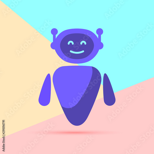 robot chat bot on pink blue colored pastel background