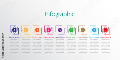 Vector infographic templates used for detailed reports. All 9 topics.