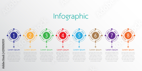 Vector infographic templates used for detailed reports. All 8 topics.