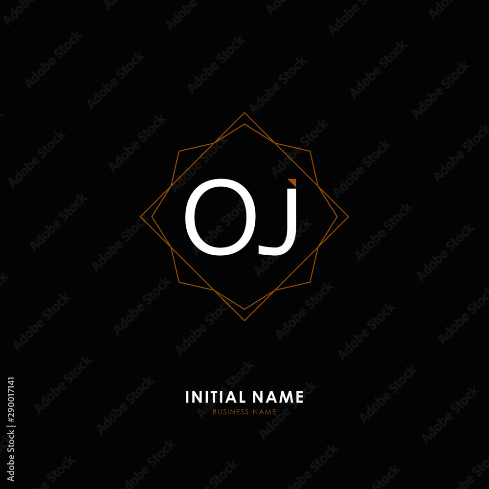 Obraz O J OJ Initial logo letter with minimalist concept. Vector with scandinavian style logo.