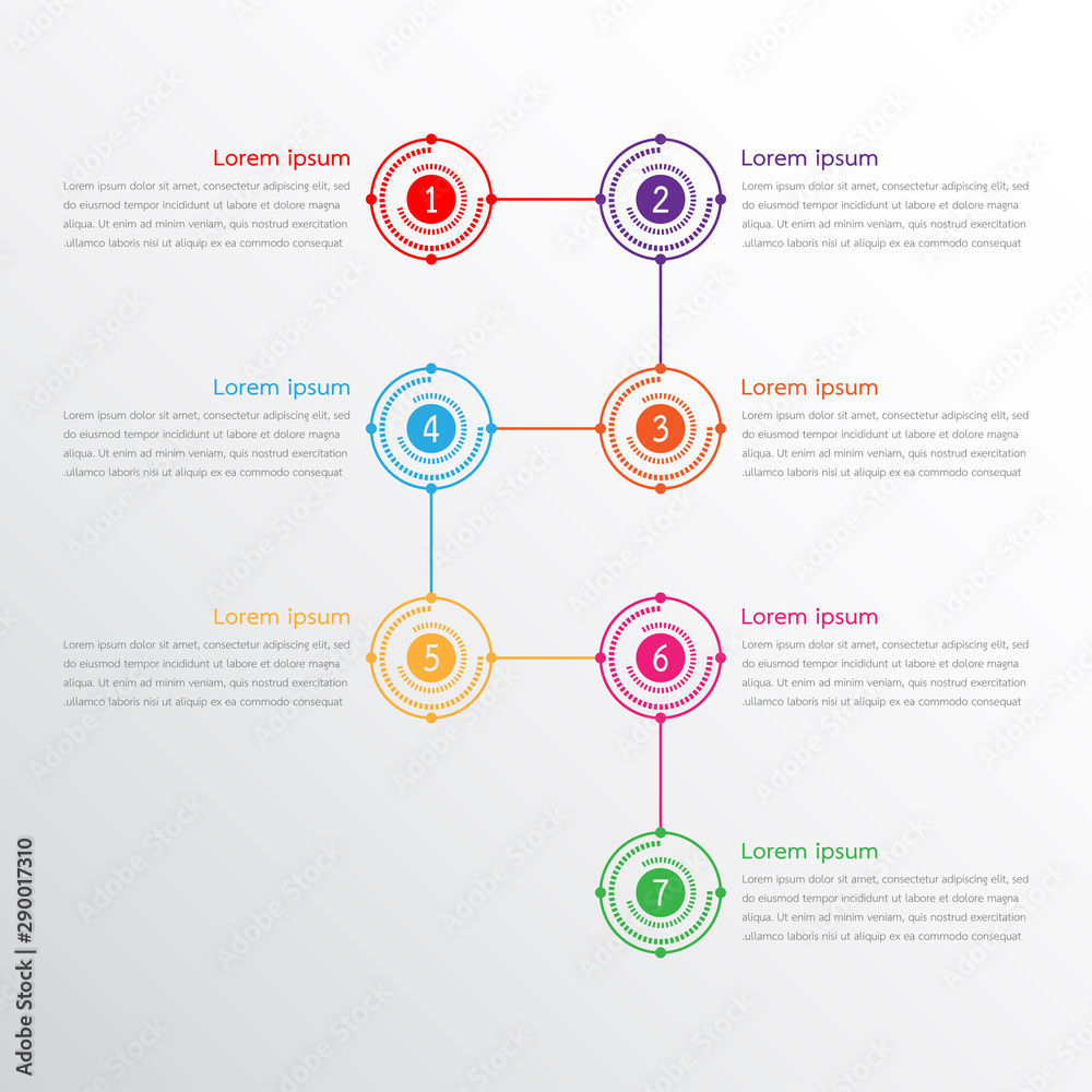 Vector infographic templates used for detailed reports. All 7 topics.