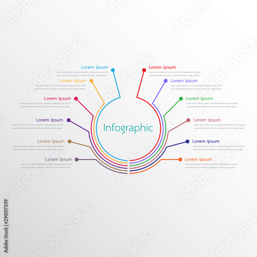 Vector infographic templates used for detailed reports. All 12 topics.