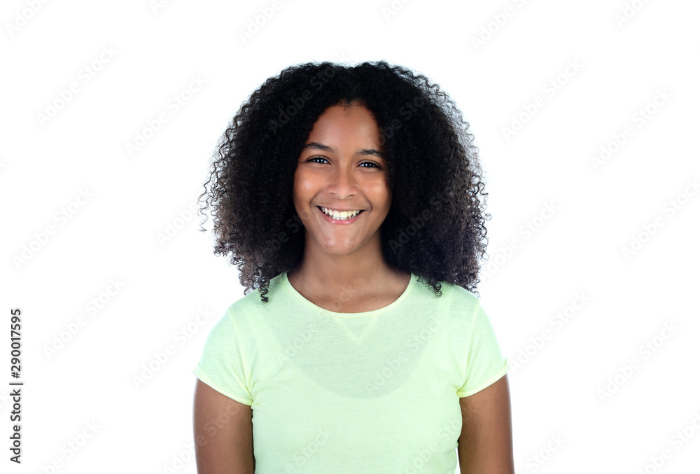 Beautiful teenager african girl with a beautiful hair