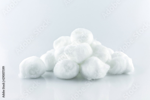 cotton ball white soft clean beauty health medicine on white background.