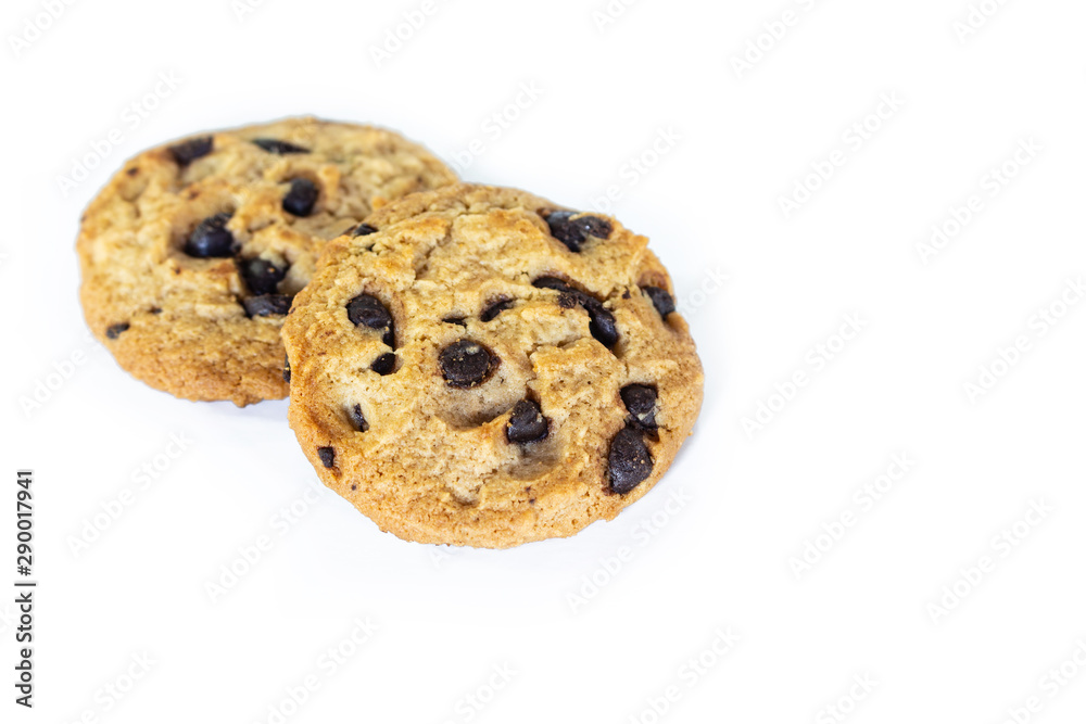 two cookie chocolate on white background. two cookie chocolate on white background.