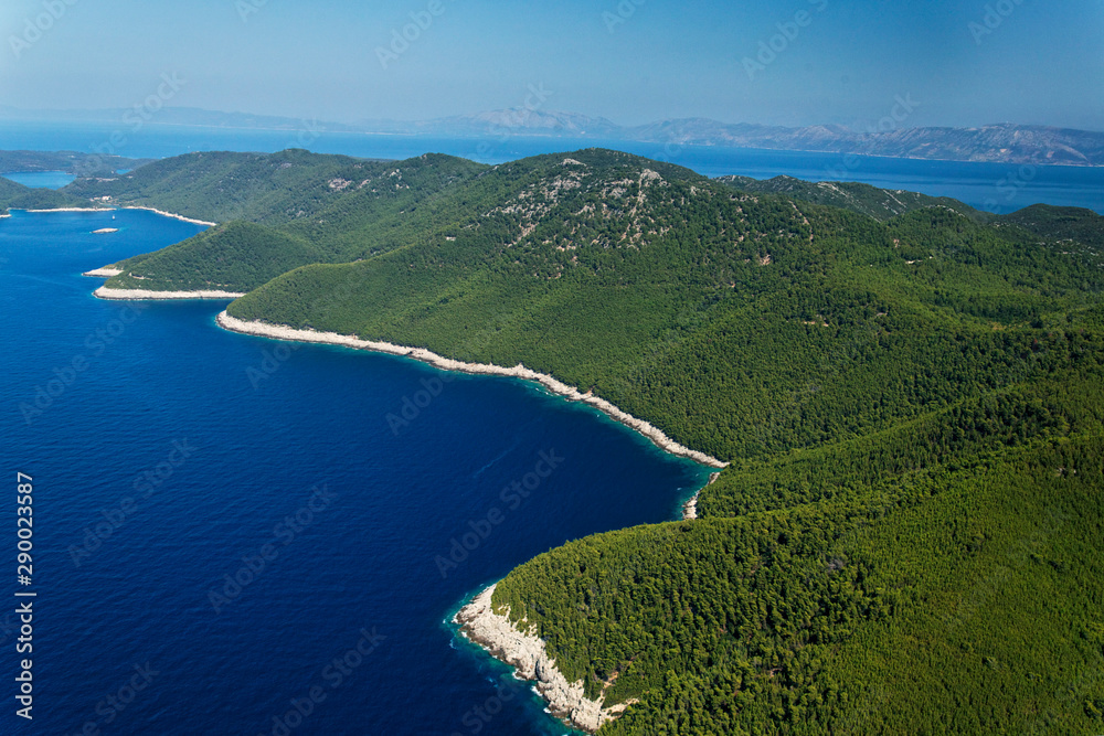 Aerial view of Mljet Island, Croatia