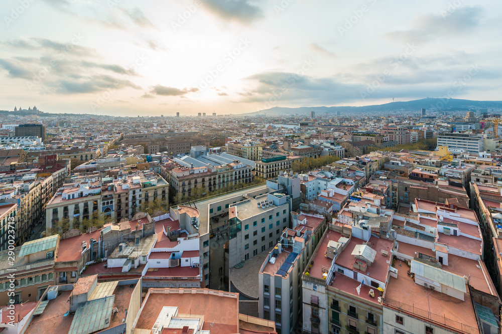 Obraz premium Barcelona from Santa Maria del Pi church, Spain