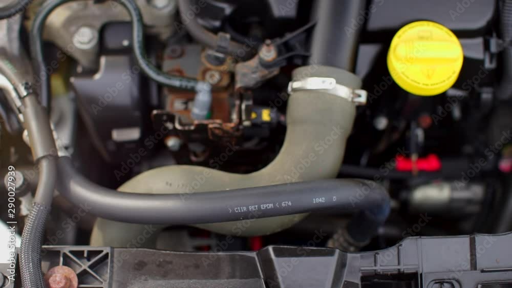working gasoline internal combustion engine of a car working gasoline internal combustion engine of a car