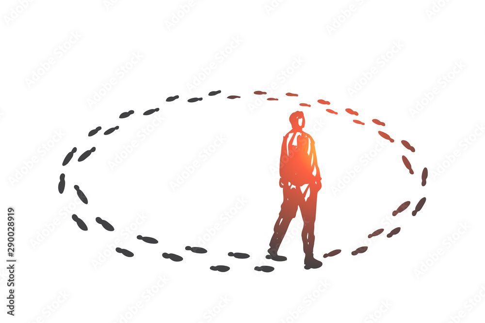 Фотография Vicious circle, monotony concept sketch