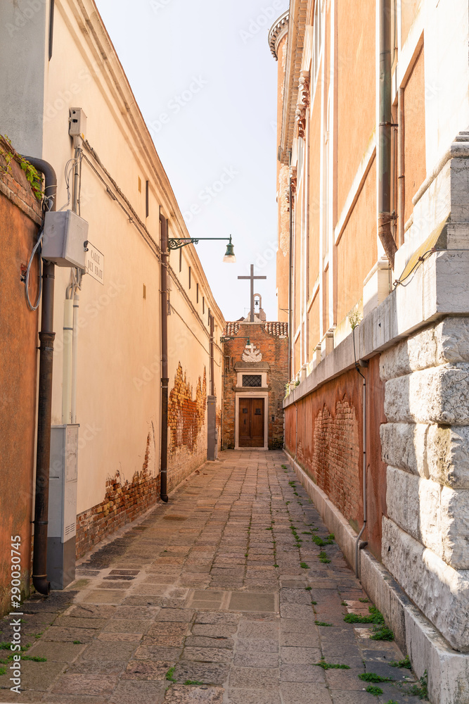 Narrow street Guidecca island Venice