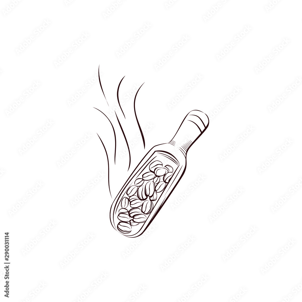 roasted coffee illustration. hot coffee bean logo roasted coffee illustration. hot coffee bean logo