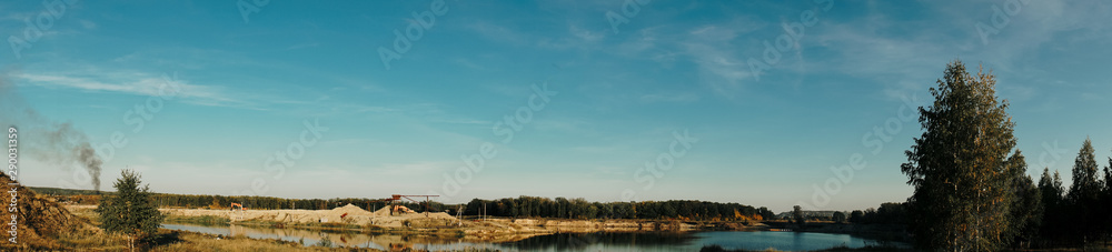 panorama of the river and blue sky