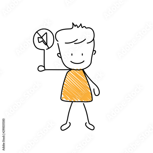 Character with muted emoji