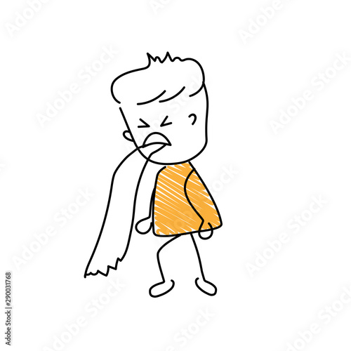 Character with puking emoji