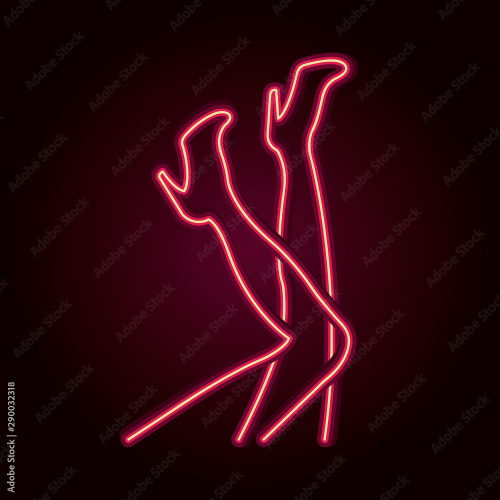 Neon female legs. Neon female legs.