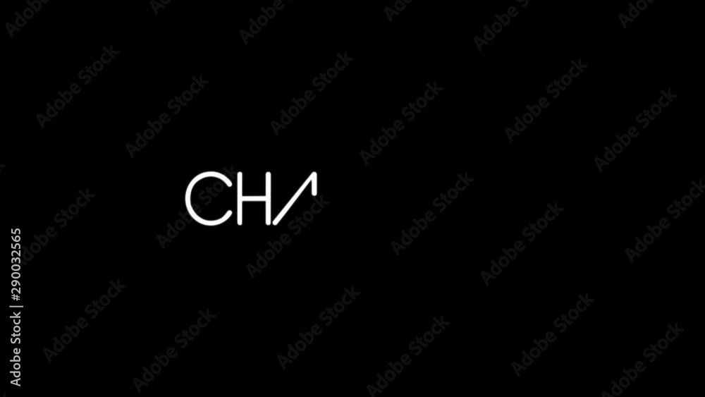 Animation handwriting effect chaepter06-10 text word on black background.