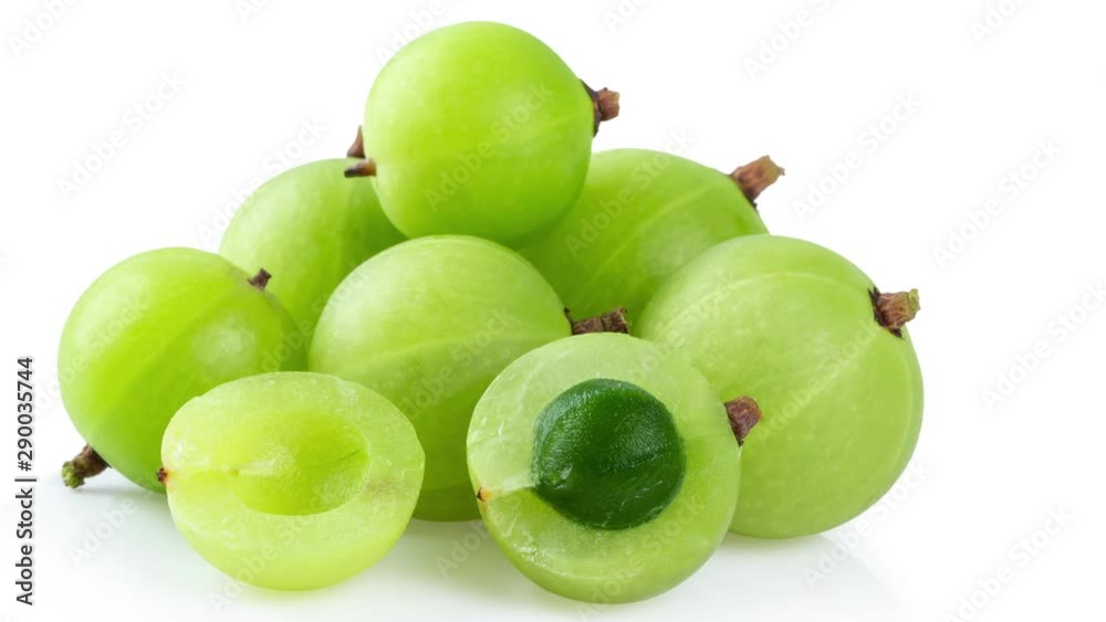 panning Indian gooseberry on white background panning Indian gooseberry on white background