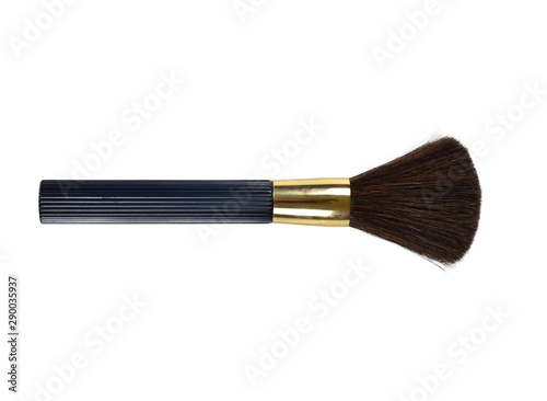 Gold and black face brush isolate on white background