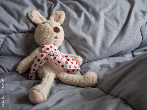 Foto Rabbit doll that was stripped of clothes, statutory rape concept