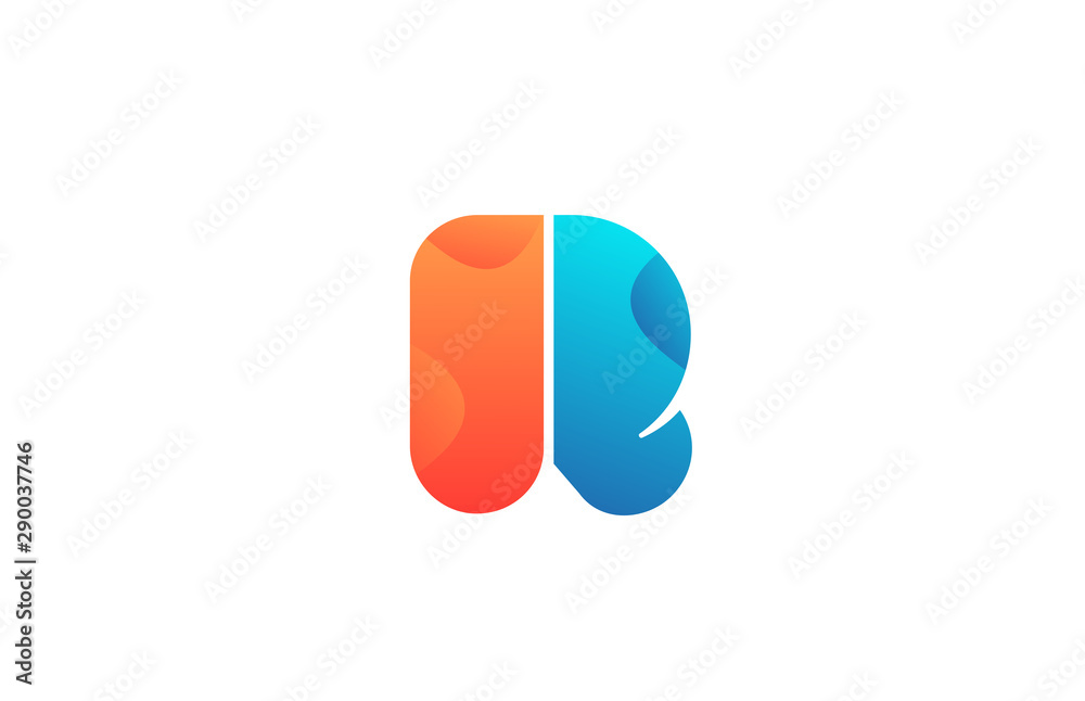 icon letter R orange blue alphabet for company logo design icon letter R orange blue alphabet for company logo design