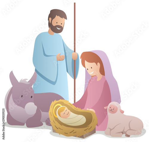 Nativity Scene on White