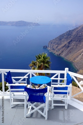 chairs on the Santorini island 