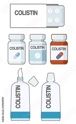 Colistin is an antibiotic used to prevent and treat a number of bacterial infections photo